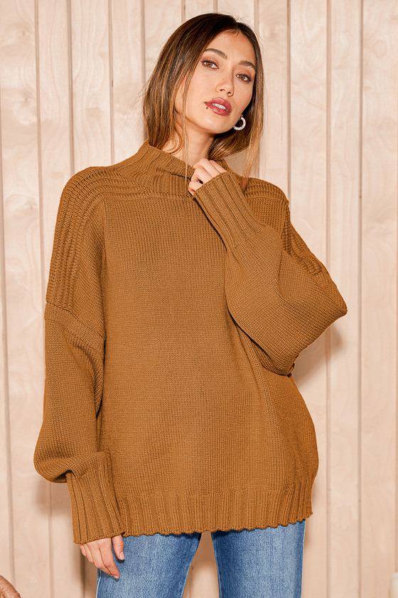 Toasty Mornings Dark Mustard Knit Oversized Sweater