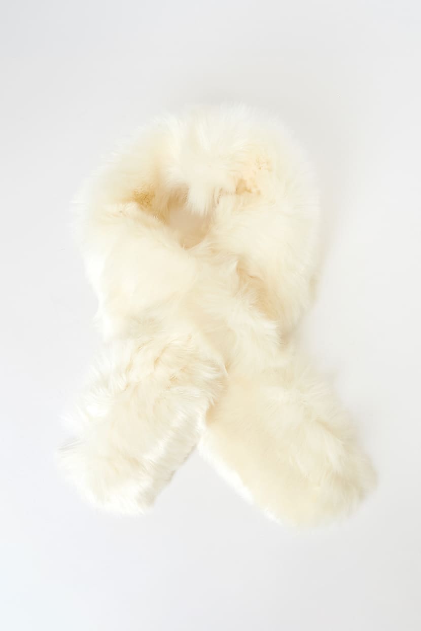 White Faux Fur Stole - Faux Fur Scarf - White Fuzzy Scarf - Lulus