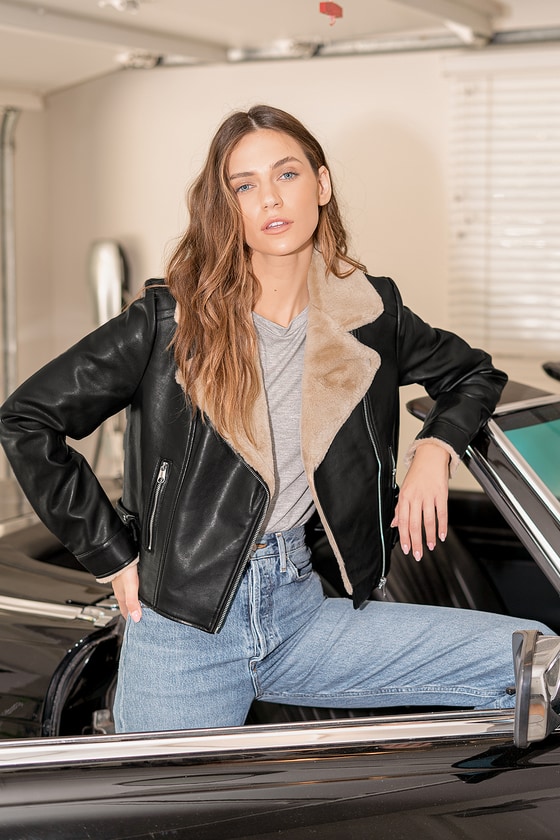 Vero Moda Ellie Rosa Black - Moto Jacket - Vegan Leather Jacket - Lulus