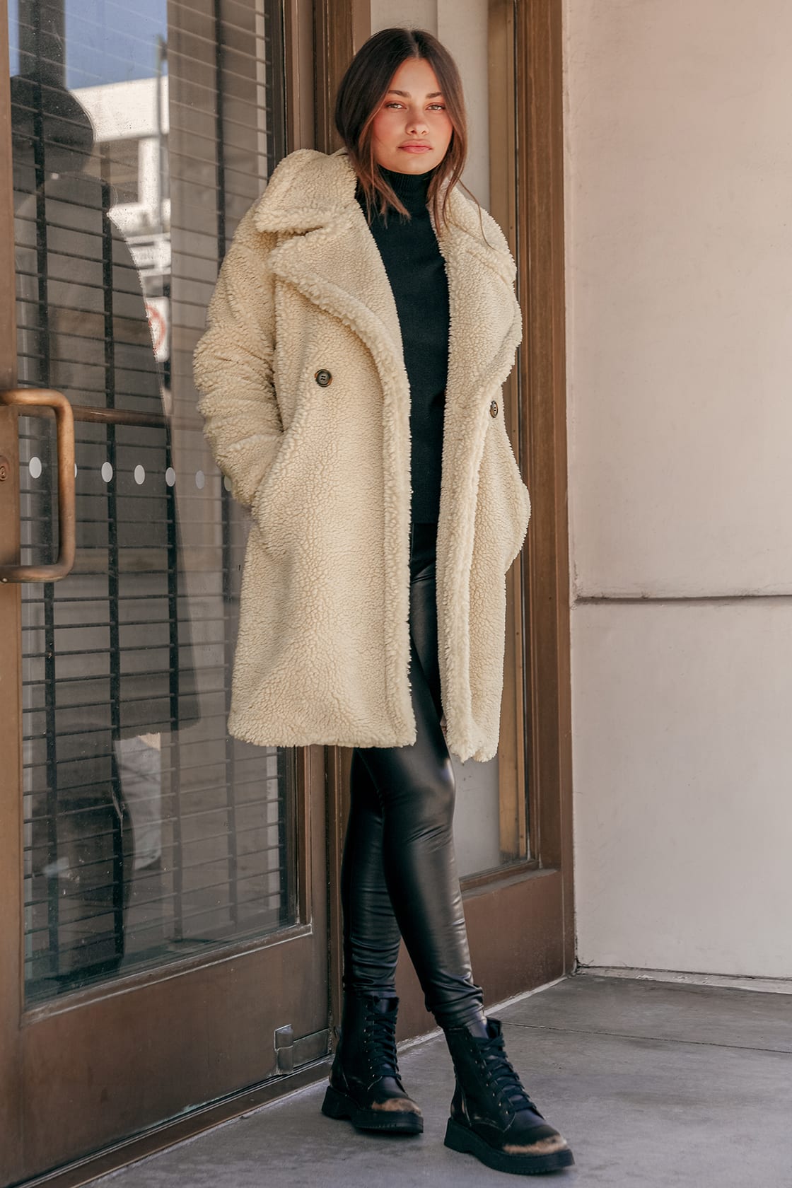 Vero Moda Lynne Oatmeal - Beige Coat - Teddy Coat - Faux Fur Coat - Lulus