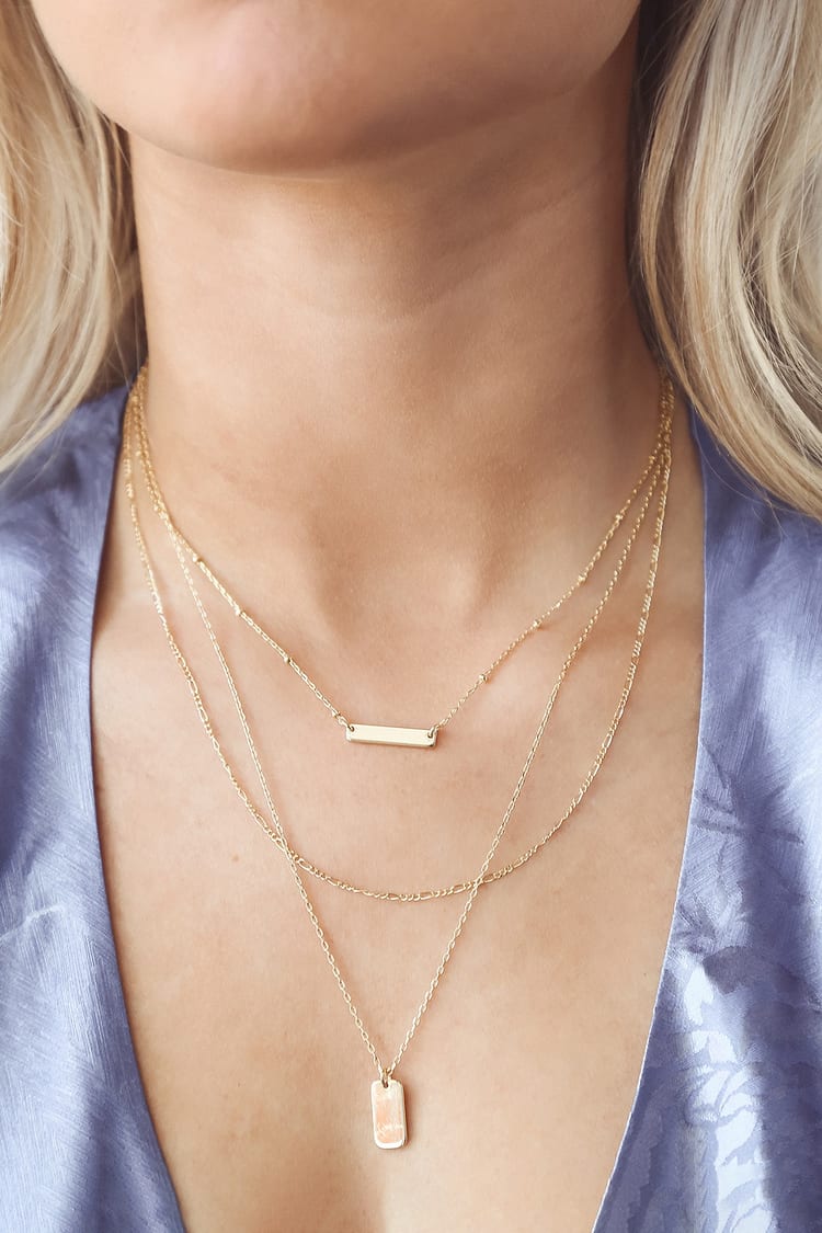 Gold Necklace - Chic Layered Necklace - Gold Layered Necklace - Lulus