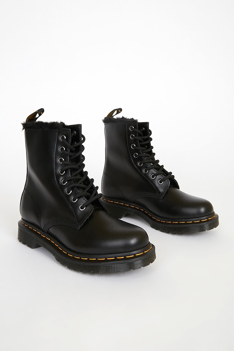 Dr. Martens 1460 Serena - Dark Grey Boots - Genuine Leather Boots - Lulus