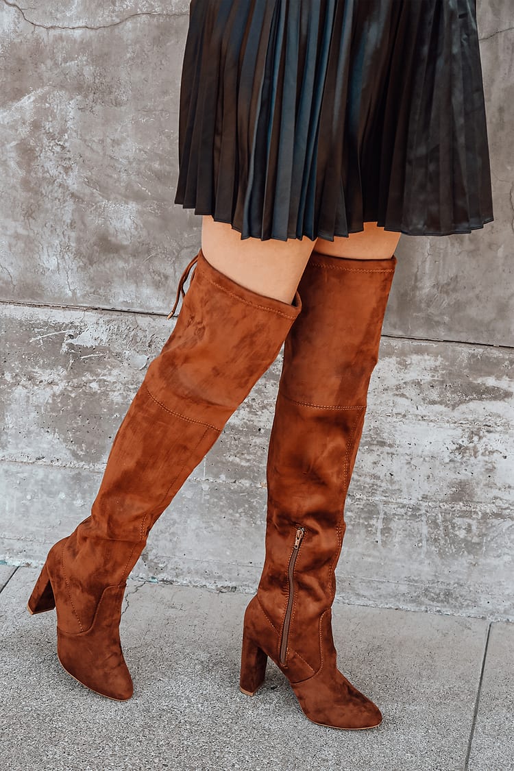 Over the Knee Boots - Tan Faux Suede Boots - High Heel Boots - Lulus