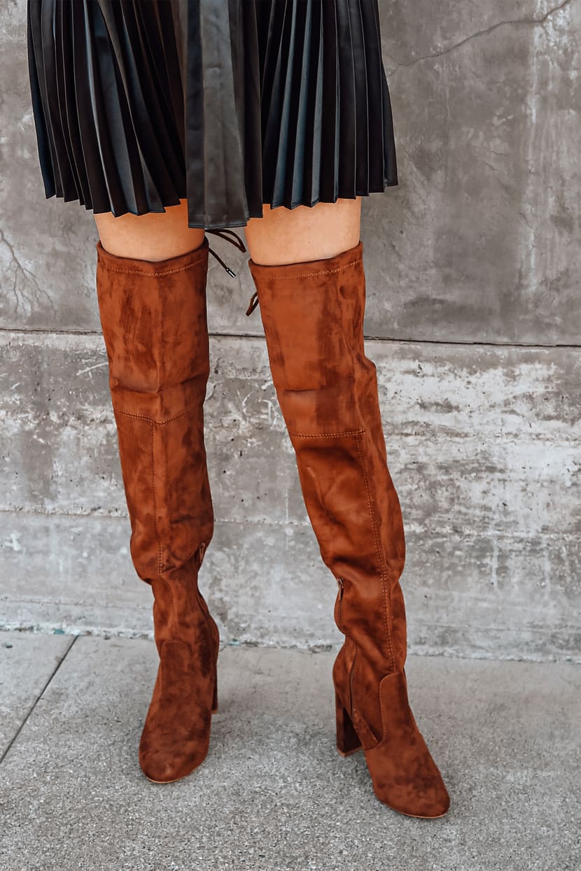 Over the Knee Boots - Tan Faux Suede Boots - High Heel Boots - Lulus