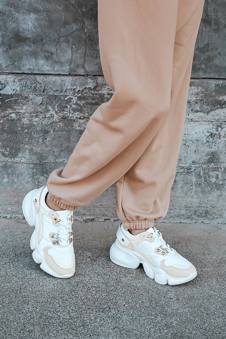 White Chunky Sneakers - Fashion Sneakers - Athleisure Sneakers - Lulus