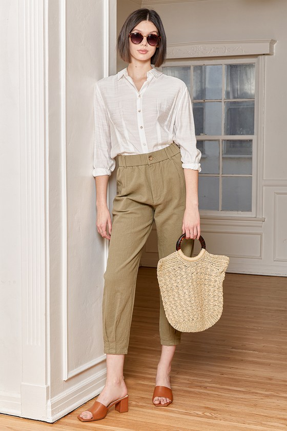 olive high waisted pants