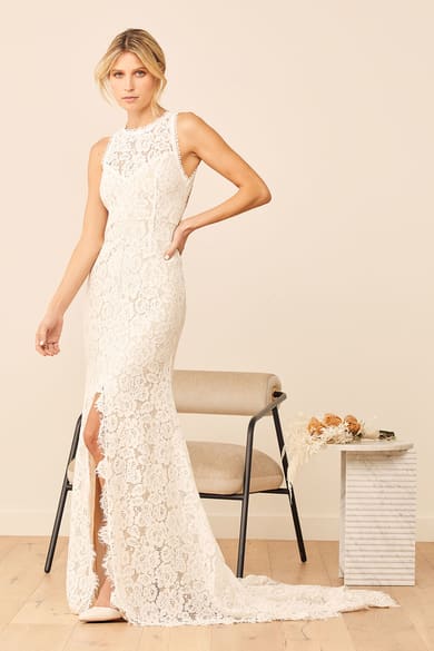 Lulus White Lace Backless Maxi Dress | Womens | 3X (Available in 2X, 1X, XXS, XS, S, M, L, XL) | Backless Dresses | Formal Dresses | Prom Dresses