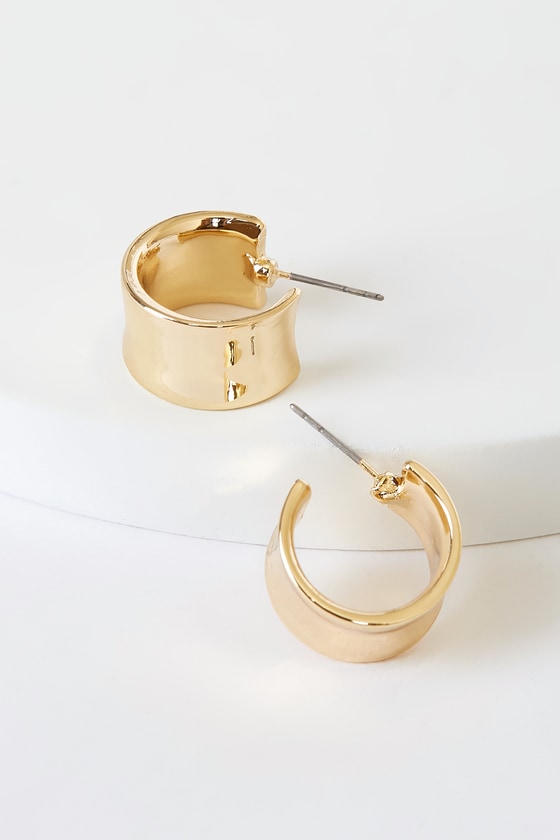 Chic Gold Earrings - Mini Hoop Earrings - Chunky Hoop Earrings - Lulus