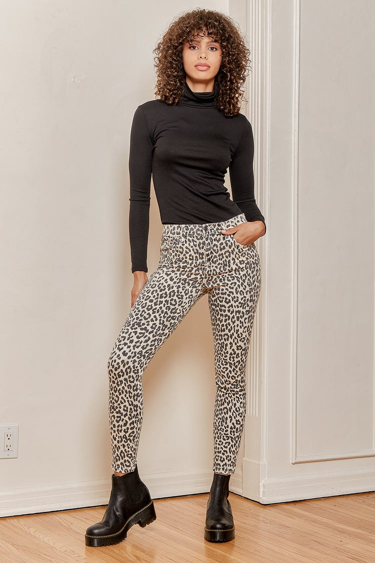 Pistola Aline - Cheetah Print Jeans - High Waisted Denim Jeans - Lulus