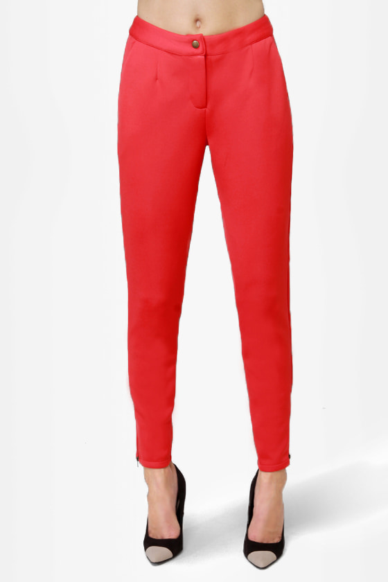 Cute Red Pants - Skinny Pants - $42.00 - Lulus