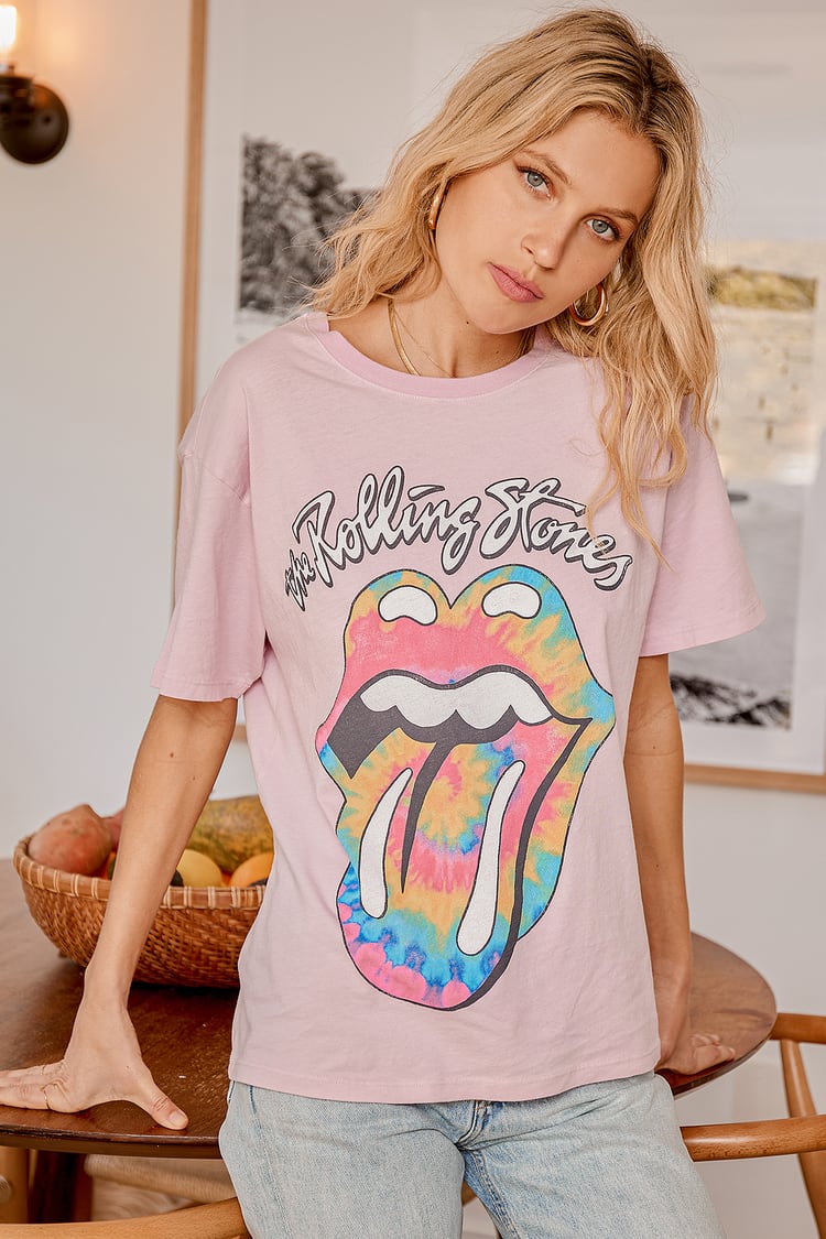 - Oversized Pink Stones DAYDREAMER Tie-Dye Rolling Lulus - Tee Tongue
