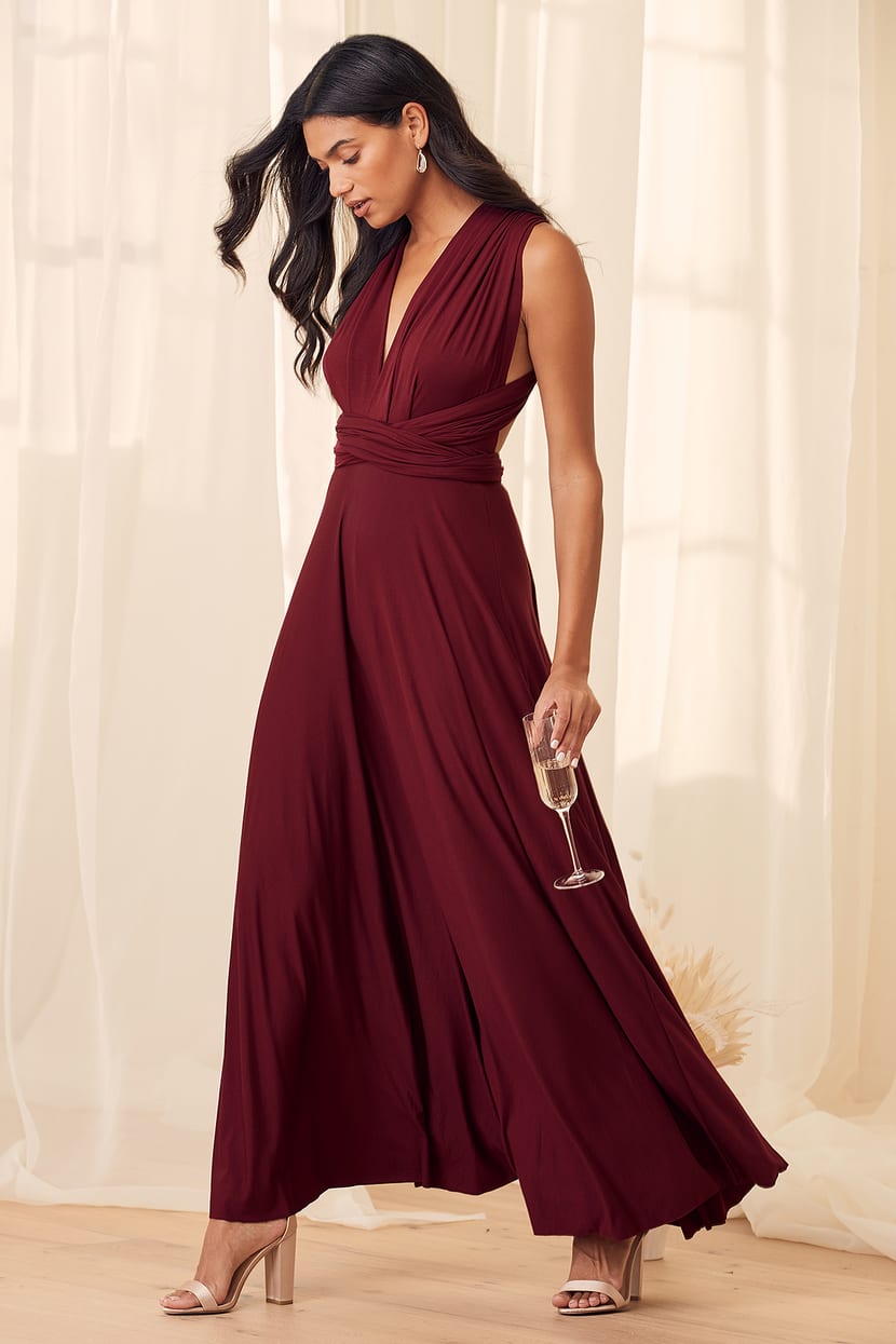 Burgundy Bridesmaid Dress - Infinity Dress - Convertible Dress - Lulus