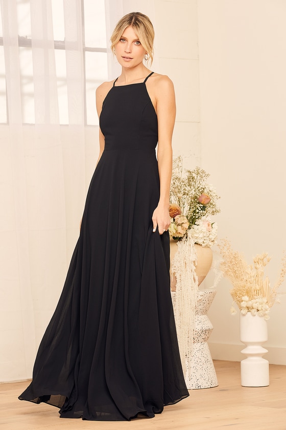 Beautiful Black Dress Maxi Dress Backless Maxi Dress Lulus