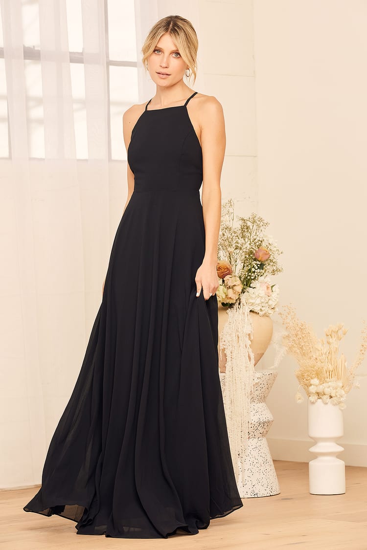 Beautiful Black Dress - Maxi Dress - Backless Maxi Dress - Lulus