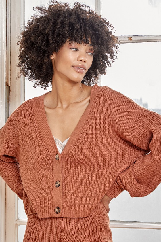 Rose Cardigan Sweater - Cropped Cardigan - Knit Cardigan Sweater - Lulus
