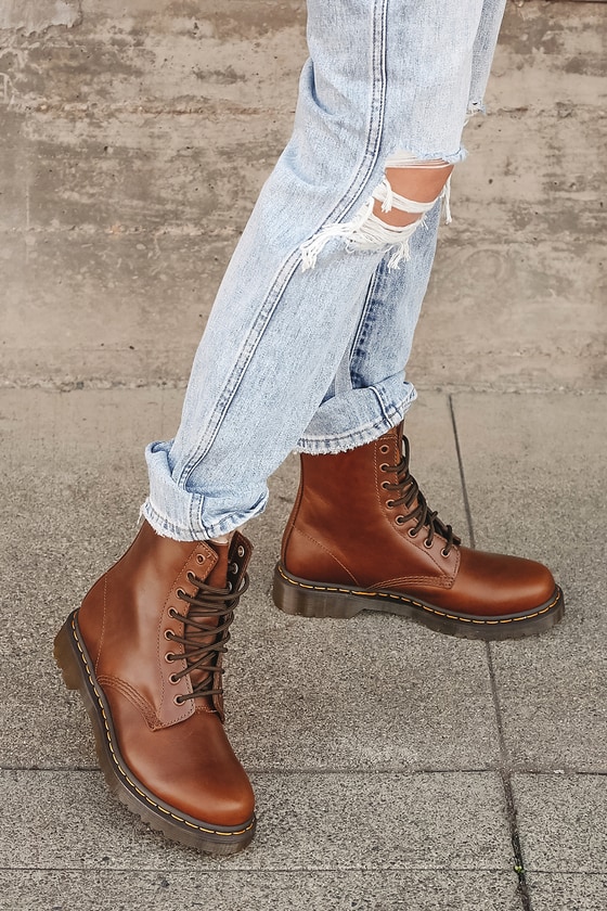 Dr. Martens 1460 Serena - Brown Boots - Genuine Leather Boots - Lulus