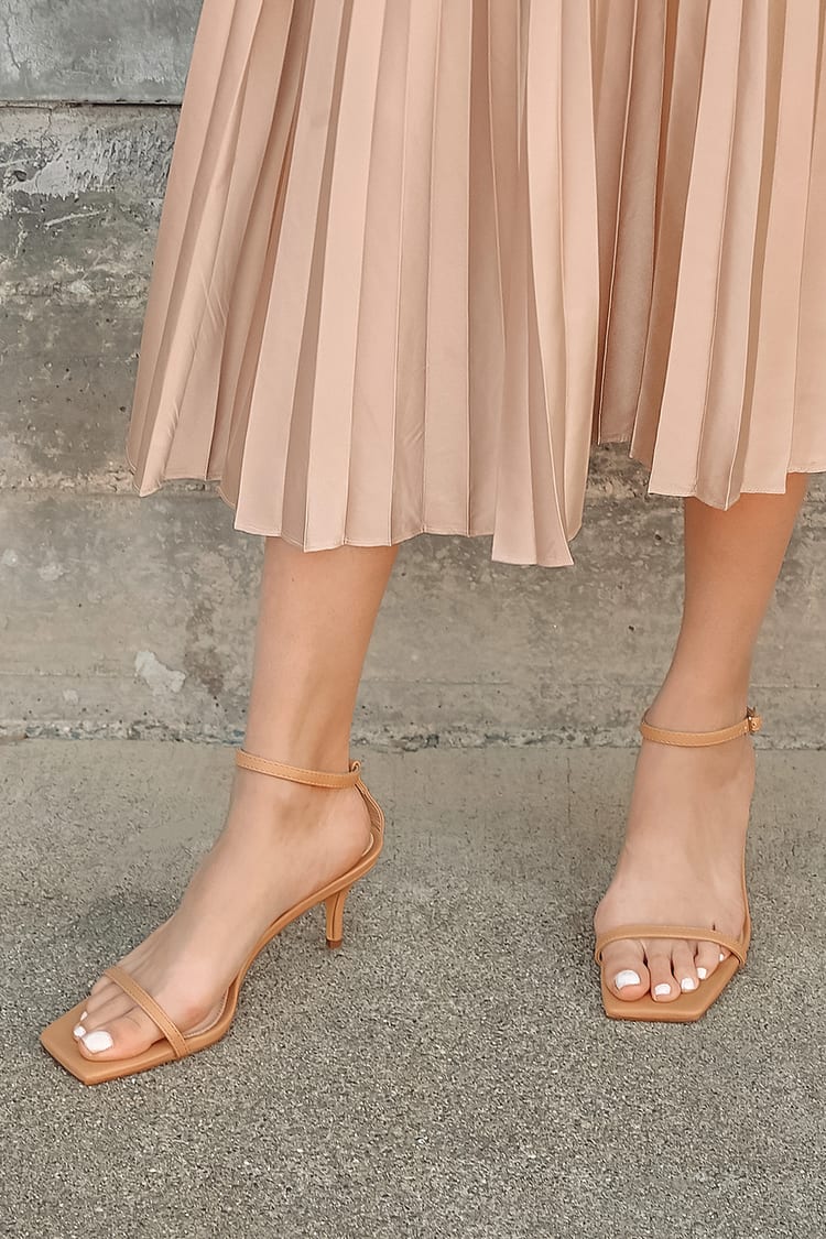 Cute Beige Heels - Ankle Strap Sandals - High Heel Sandals - Lulus