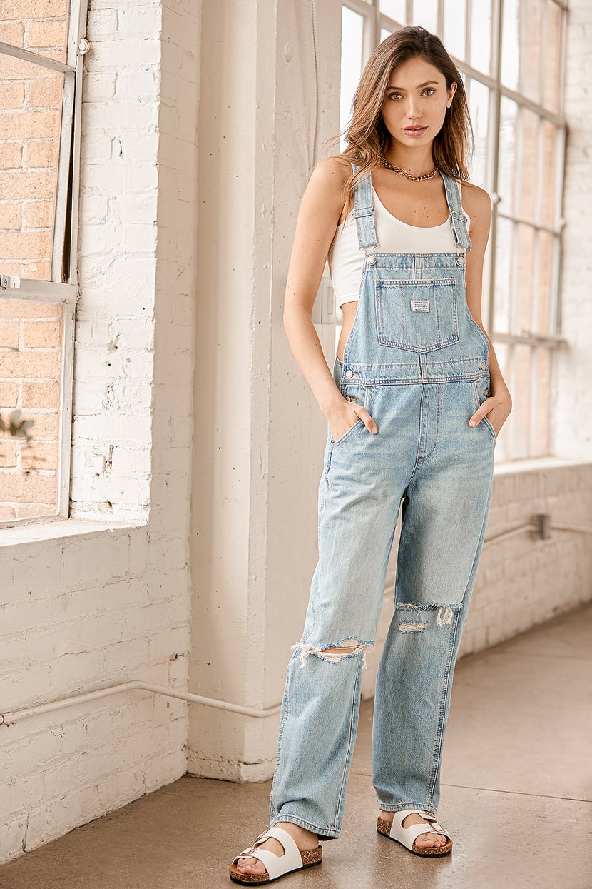 Levi's Vintage Overalls - Light Wash Overalls - Ripped Overalls - Lulus