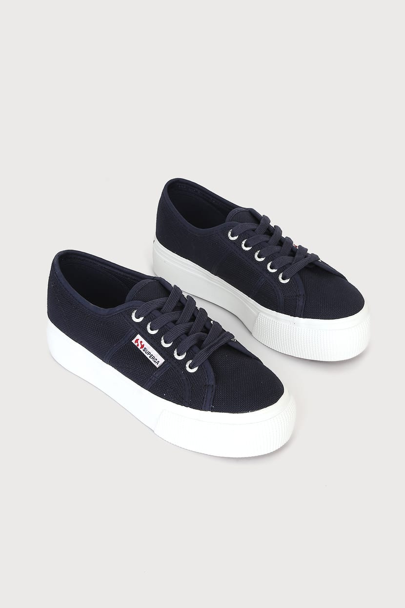 Superga 2790 ACOTW - Navy Blue Sneakers - Platform Sneakers - Lulus