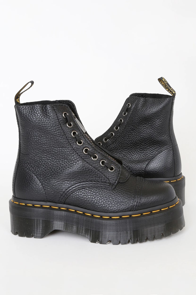Dr. Martens Sinclair - Black Platform Boots - Leather Boots - Lulus