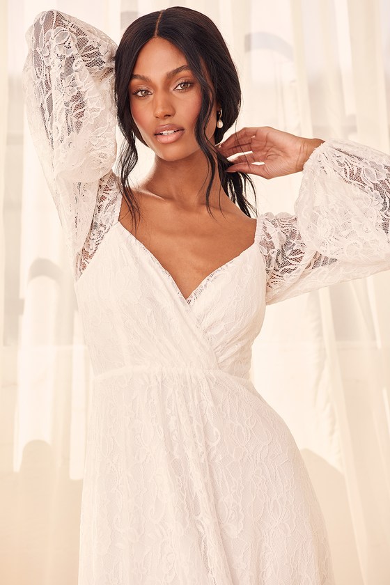 Story of Romance White Lace Long Sleeve Maxi Dress NWT, on sale Lulus