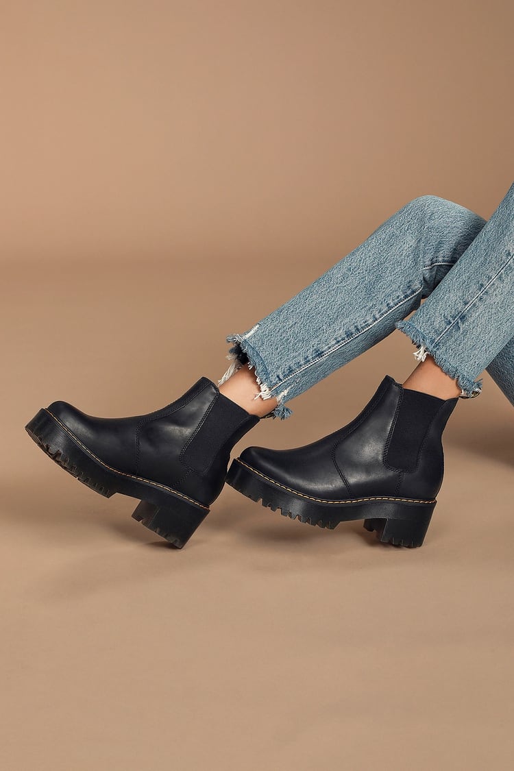 Dr Martens Rometty - Black Chelsea Boots - Slip-On Ankle Boot - Lulus
