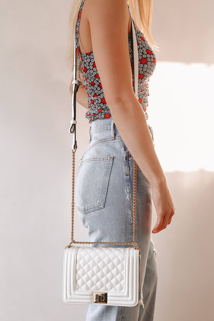 White Bag - Crossbody Bag - Quilted Bag - Faux Leather Bag - Lulus