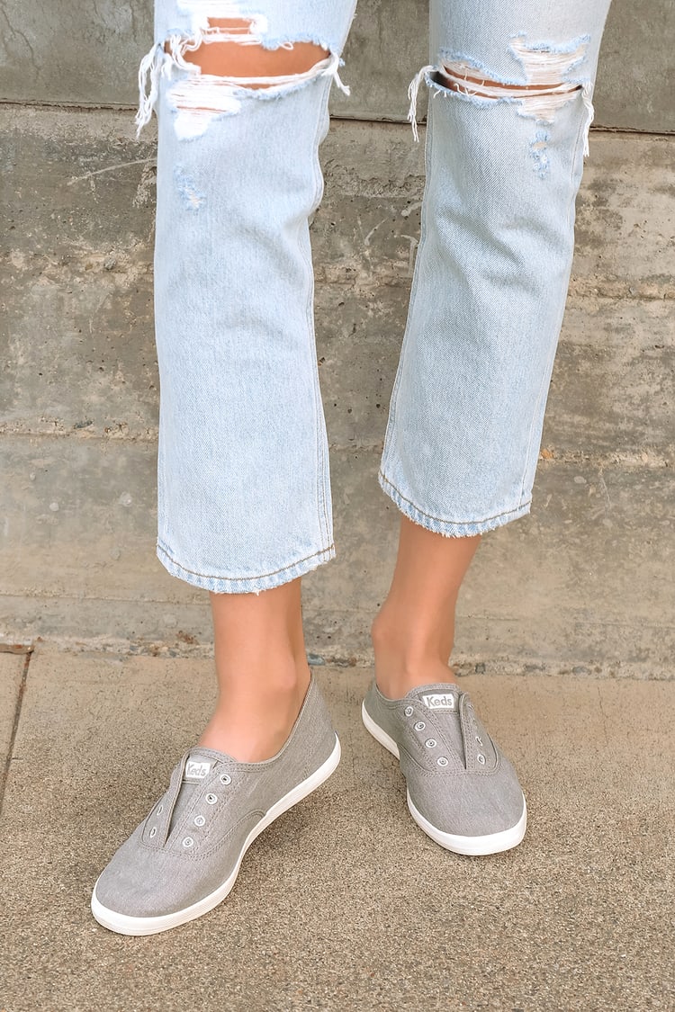 Keds Chillax OC Drizzle Gray - Slip-On Sneakers - Canvas Sneakers - Lulus