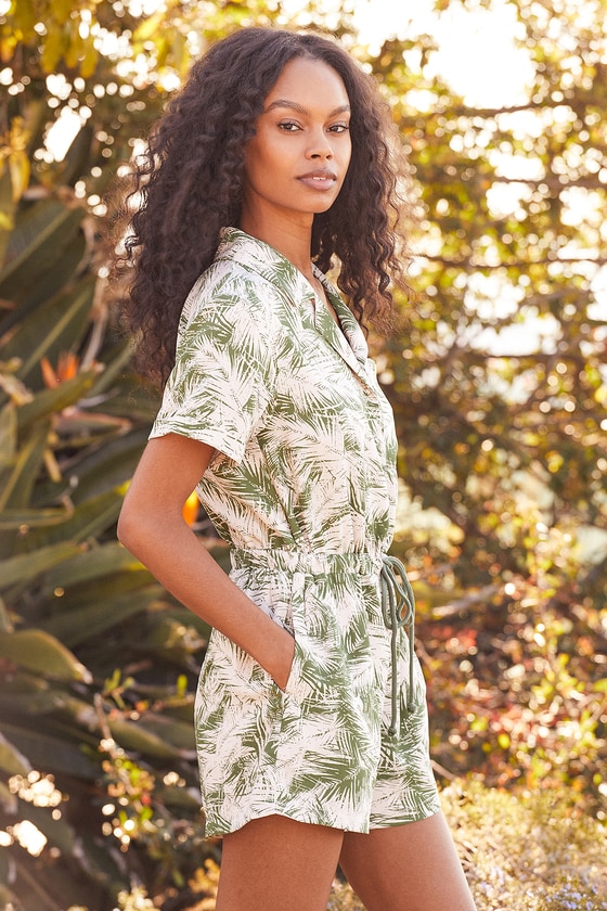 Leaf print sale playsuit