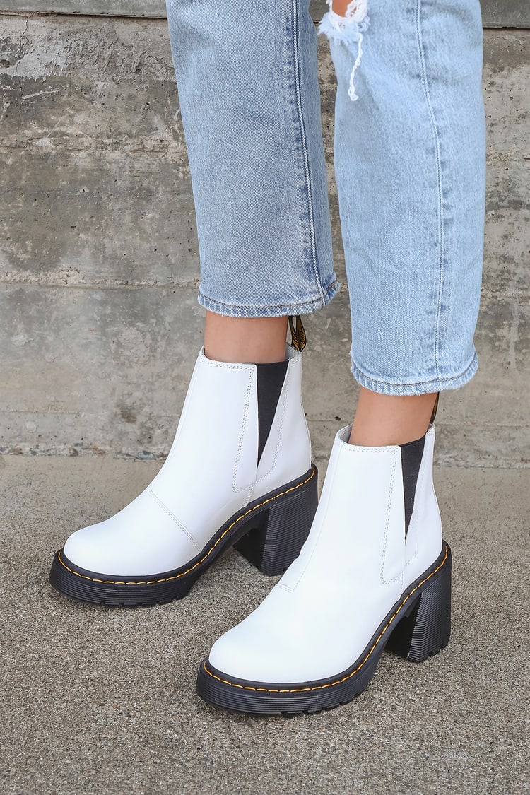 Dr. Martens Spence - White Chelsea Boots - Slip-On Boots - Lulus