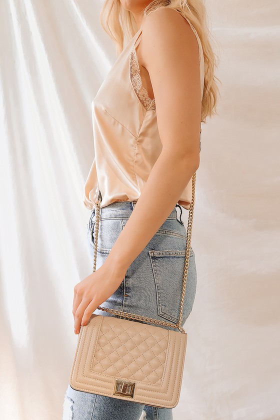 Nude Bag - Crossbody Bag - Quilted Bag - Faux Leather Bag - Lulus