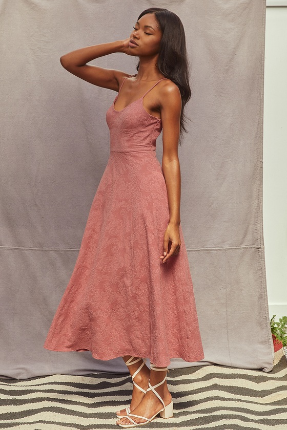 Beaded Long Sleeve Pink 3D Rose Trumpet Prom Dress - VQ