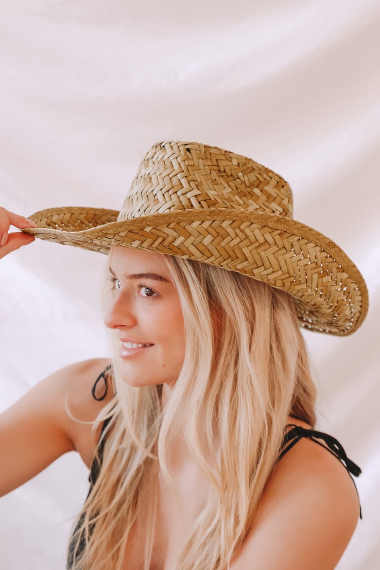 Brixton Houston Cowboy Hat - Beige Straw Hat - Straw Cowboy Hat - Lulus