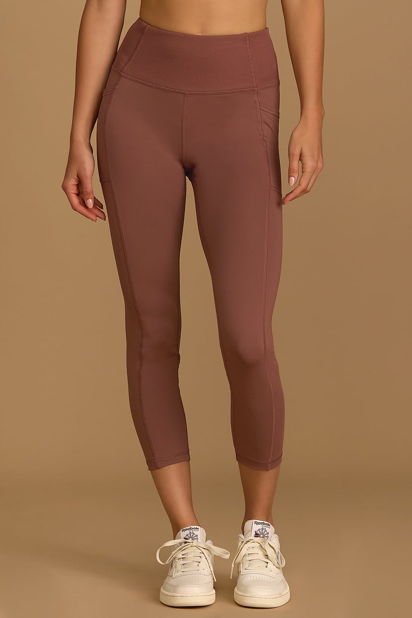 Made to Move Tan Mid Impact High Waisted Active Leggings