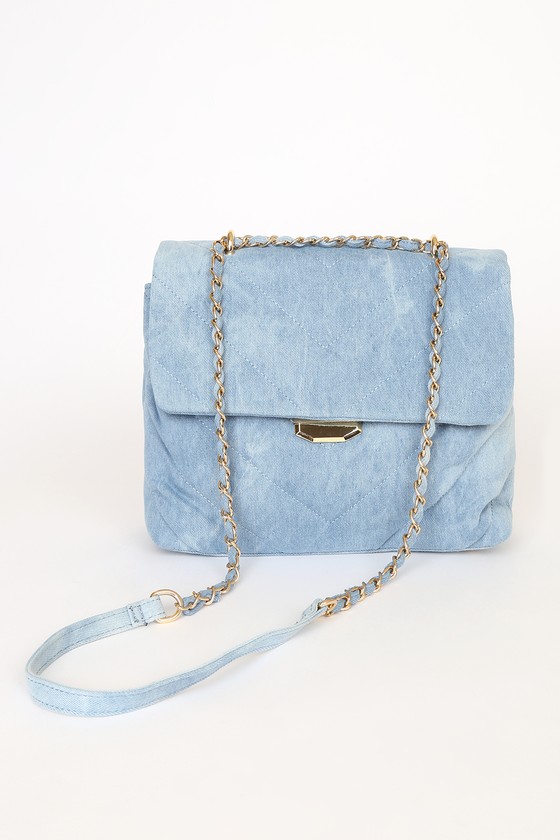 1pc Denim Blue Zipper Style Punk Fashion Single Shoulder/crossbody Bag With  Adjustable Strap For Women, Suitable For Daily Use