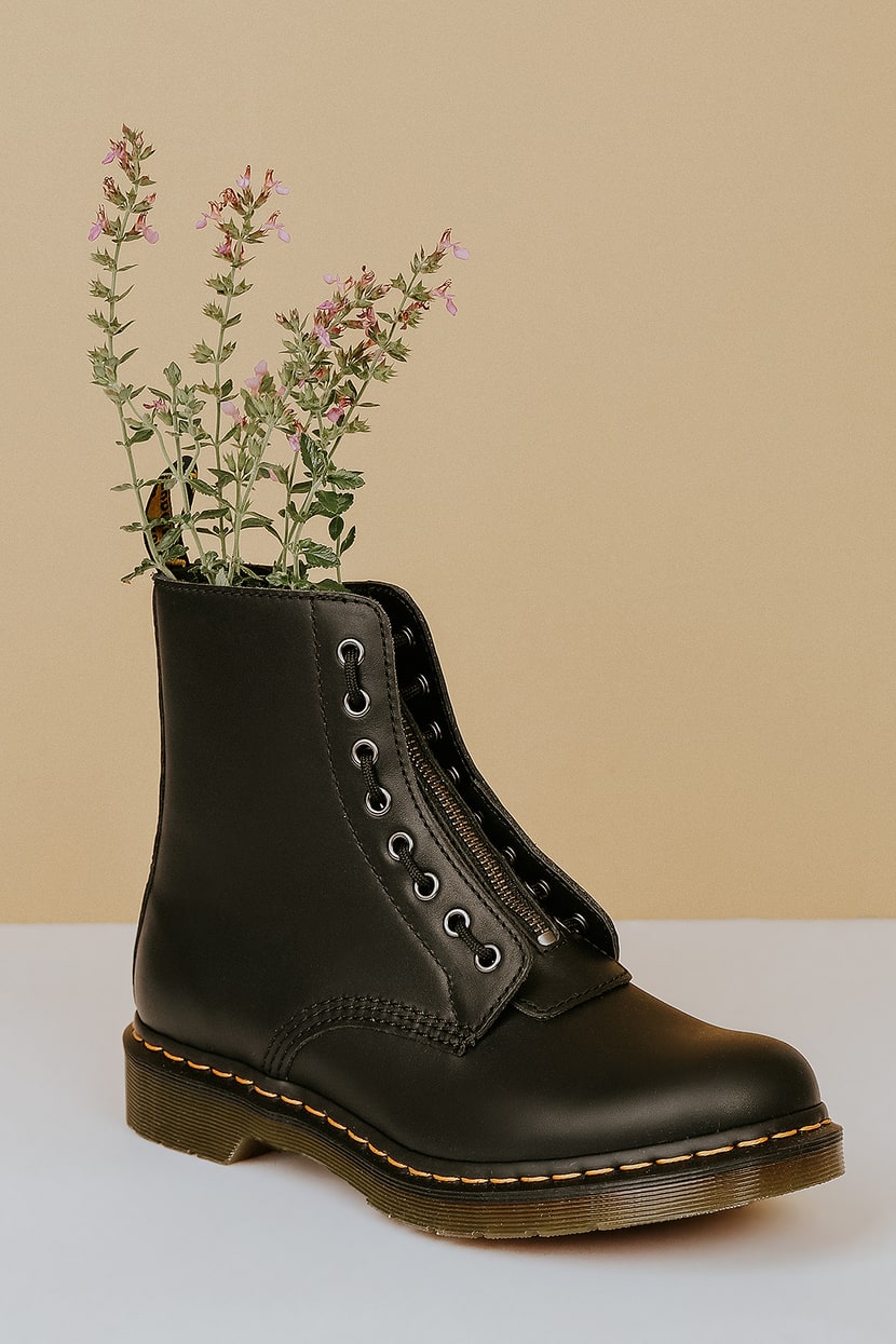 Dr. Martens 1460 Pascal - Black Boots - Nappa Leather Boots - Lulus