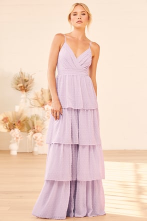 Lulus Plum Purple Floral Tiered Maxi Dress