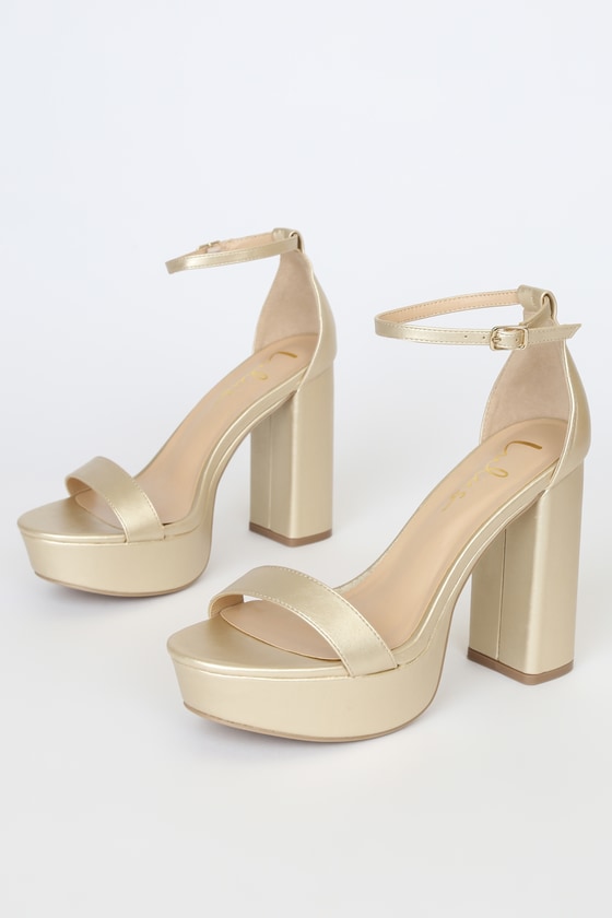 Gold platform shop heels