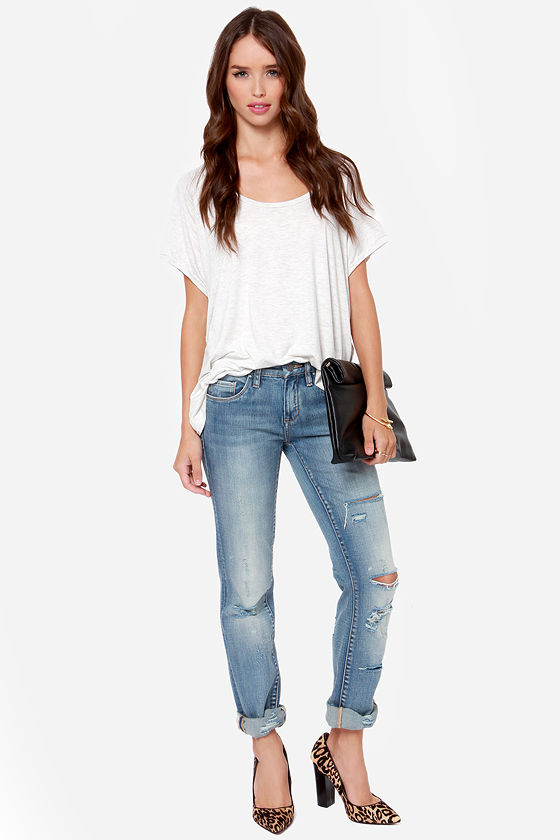 Blank NYC Galaxy Jeans - Distressed Jeans - Straight Leg Jeans - $88.00 ...