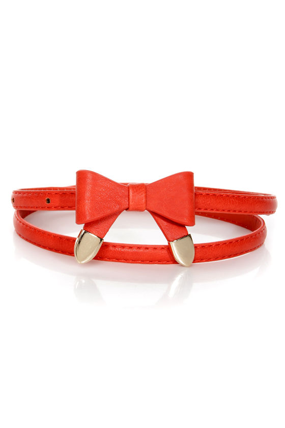 Cute Bow Belt - Skinny Belt - Red Belt - $9.00 - Lulus