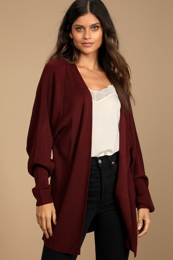 wine cardigan sweater