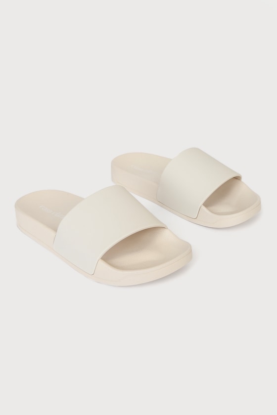 Beige pool slides new arrivals