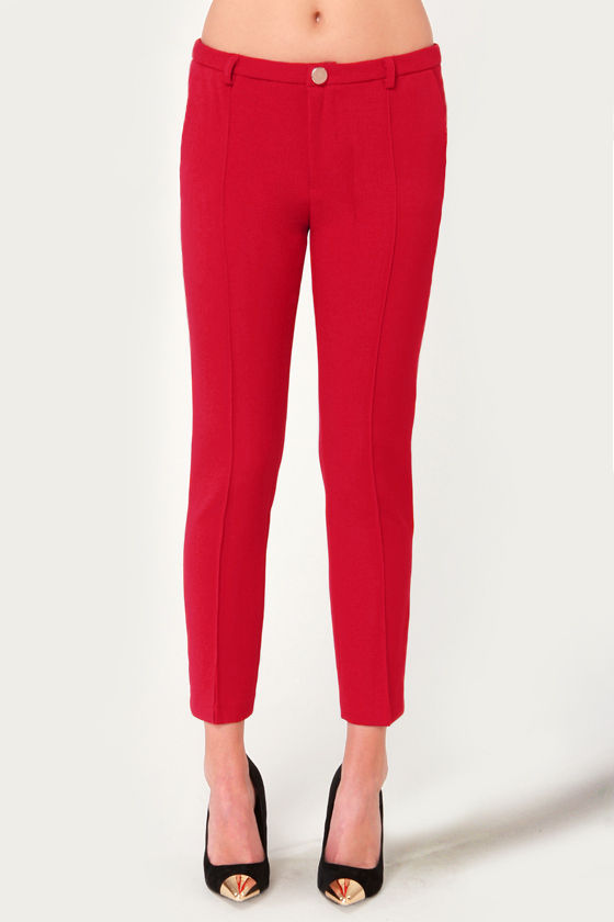 Cute Red Pants - Cropped Pants - Red Slacks - $42.00 - Lulus