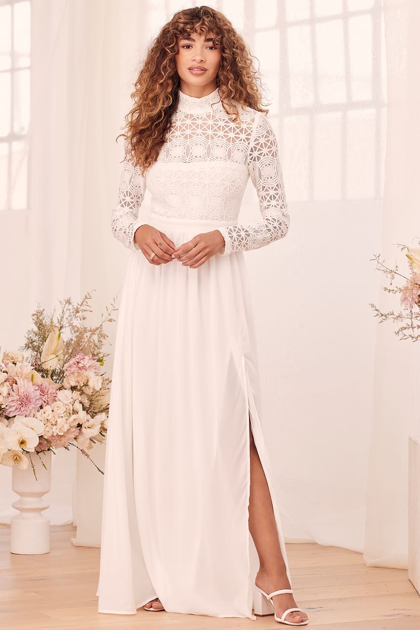 Stunning Lace Dress - White Lace Dress - Lace Maxi Dress - Lulus