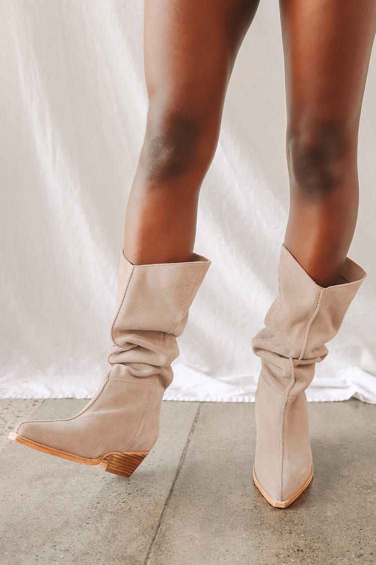 Free People Sway Low - Blush Boots - Suede Leather Boots - Lulus