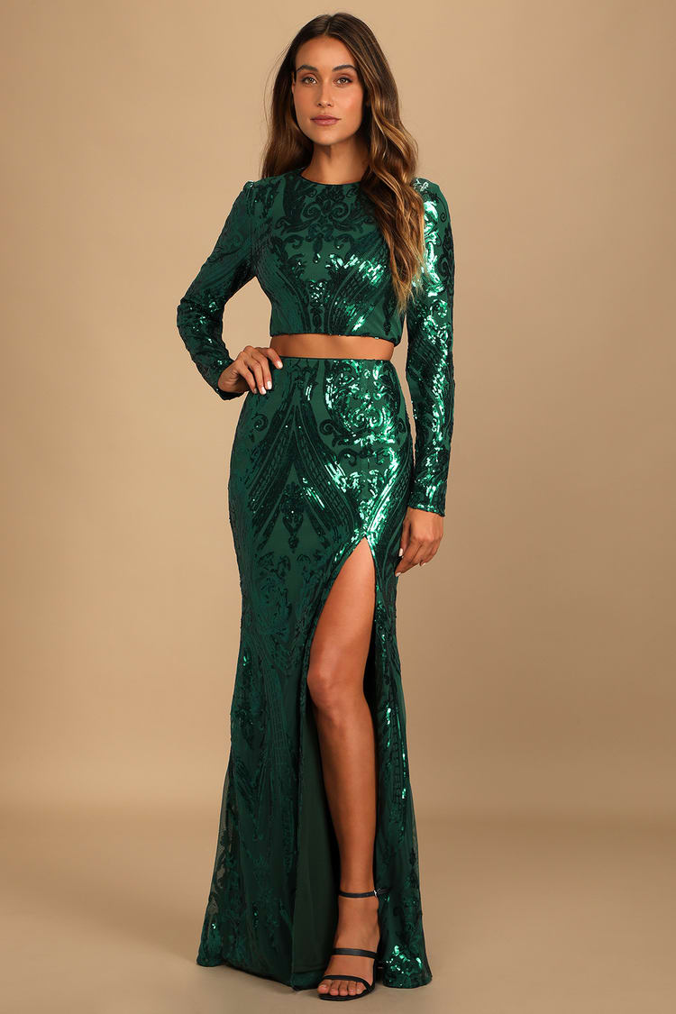 Green Sequin Dress - Mermaid Maxi Dress - Sequin Maxi Dress - Lulus