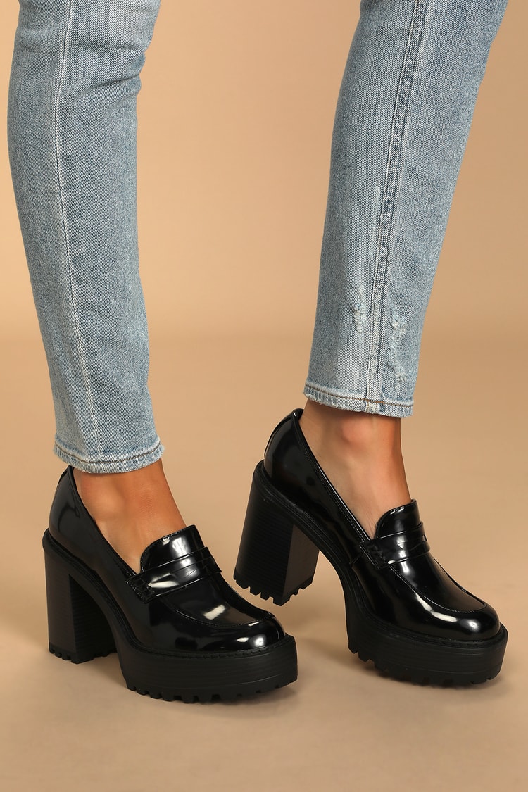 Madden Girl Kassidy - Black Loafers - Platform Loafers - Lulus