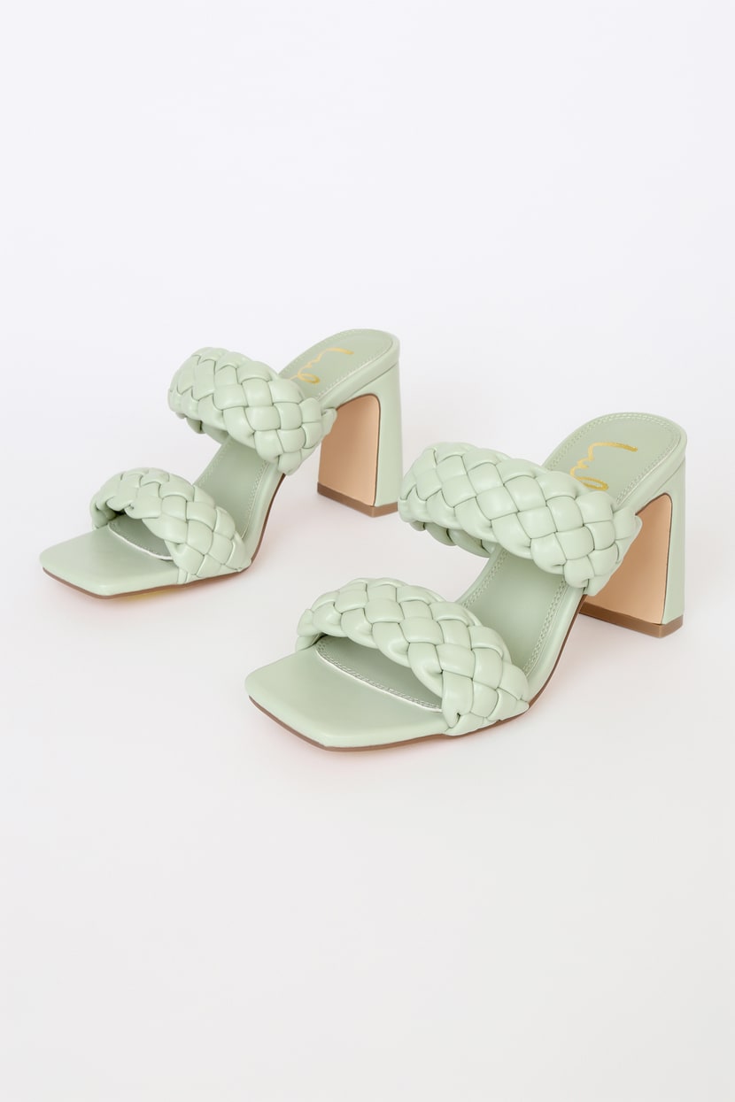 Mint Green High Heels - High Heel Sandals - Braided Heels - Lulus