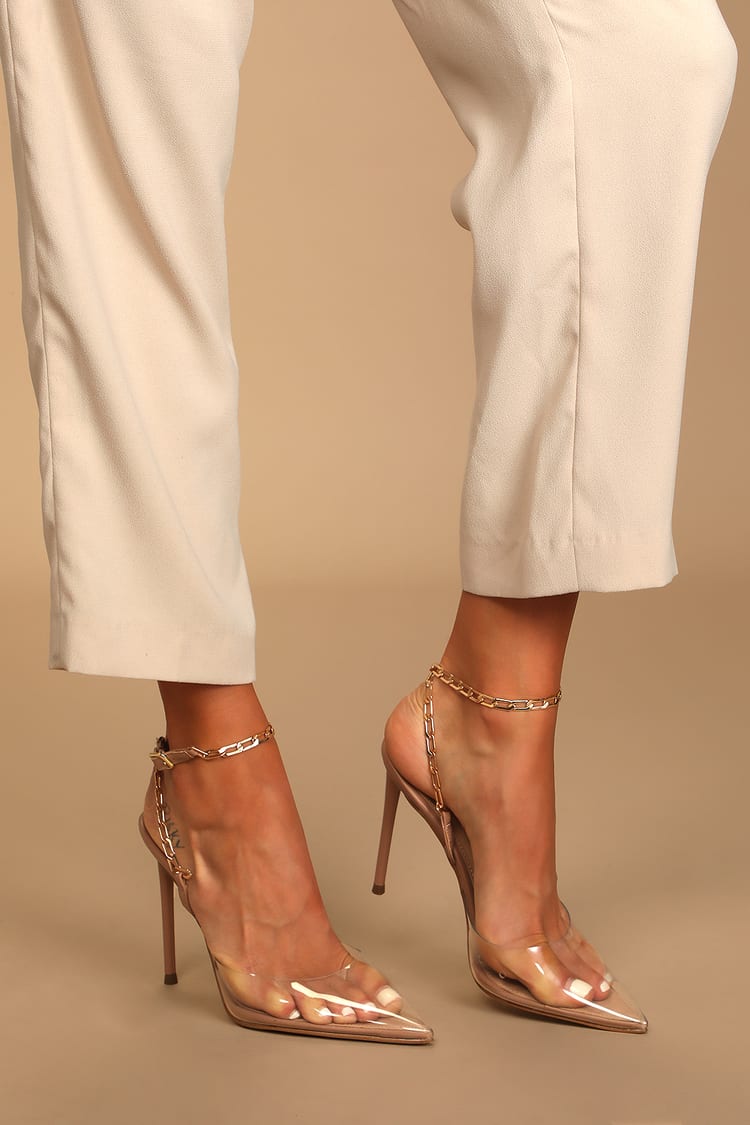 Steve Madden Victoriana - Clear Pumps - Ankle Strap Pumps - Lulus