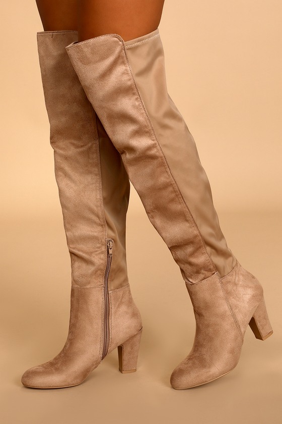 Chinese Laundry Canyons - Taupe Boots - OTK Boots - Suede Boots - Lulus
